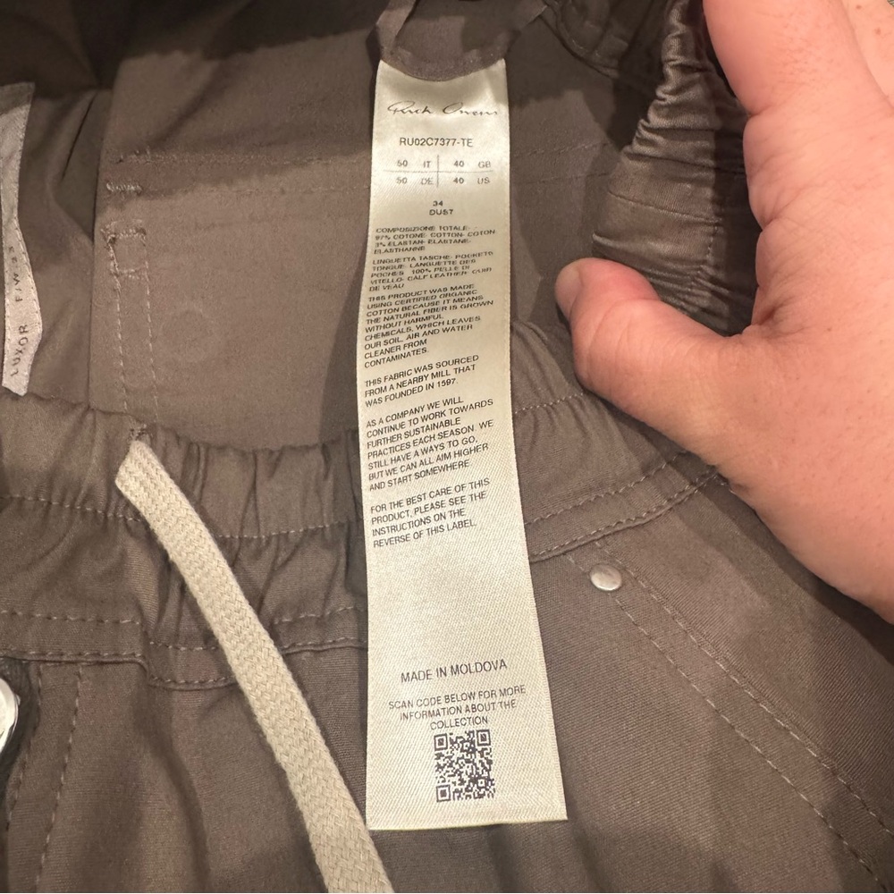 Rick Owens Bauhaus Cargo Drawstring Pants in Dust - Picture 11 of 15